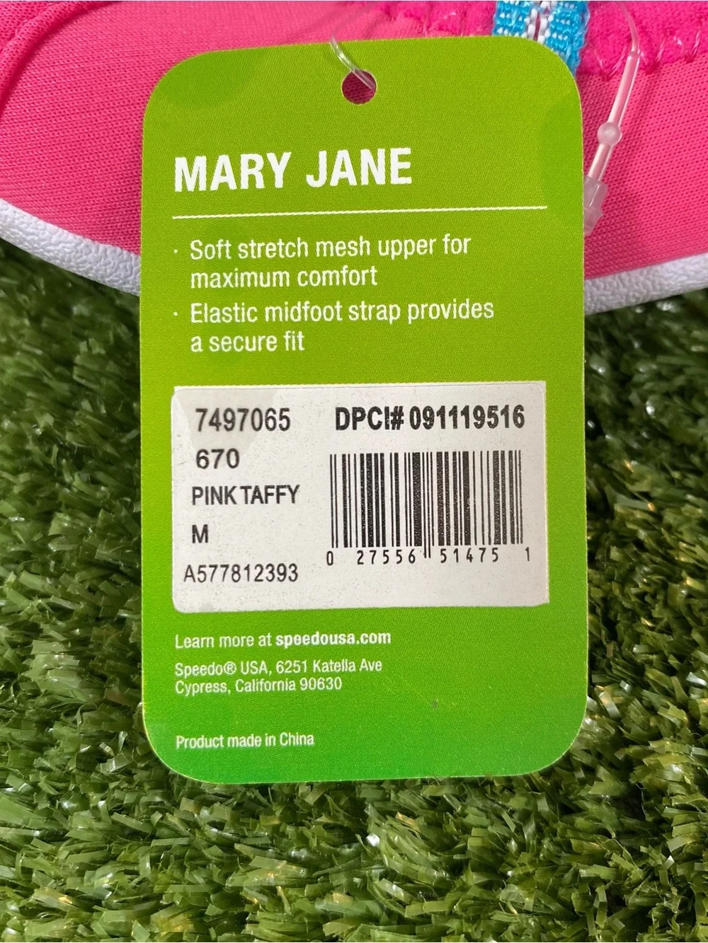 Speedo Mary Jane Water Shoes Kid's Size Girls Med (7-8) Pink Blue Summer Pool